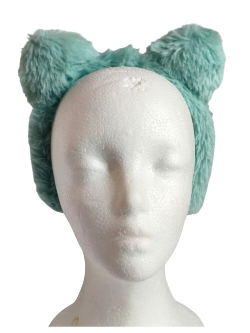 Faux Fur Headband Mint Green Cat Ears Buttery Soft Fluffy New
